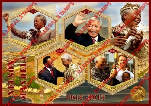 Mali 2019 Nelson Mandela Illegal Stamp Souvenir Sheet of 4