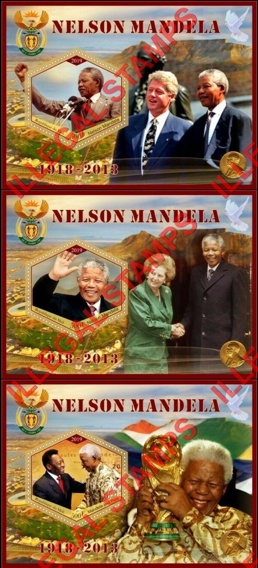 Mali 2019 Nelson Mandela Illegal Stamp Souvenir Sheets of 1 (Part 1)