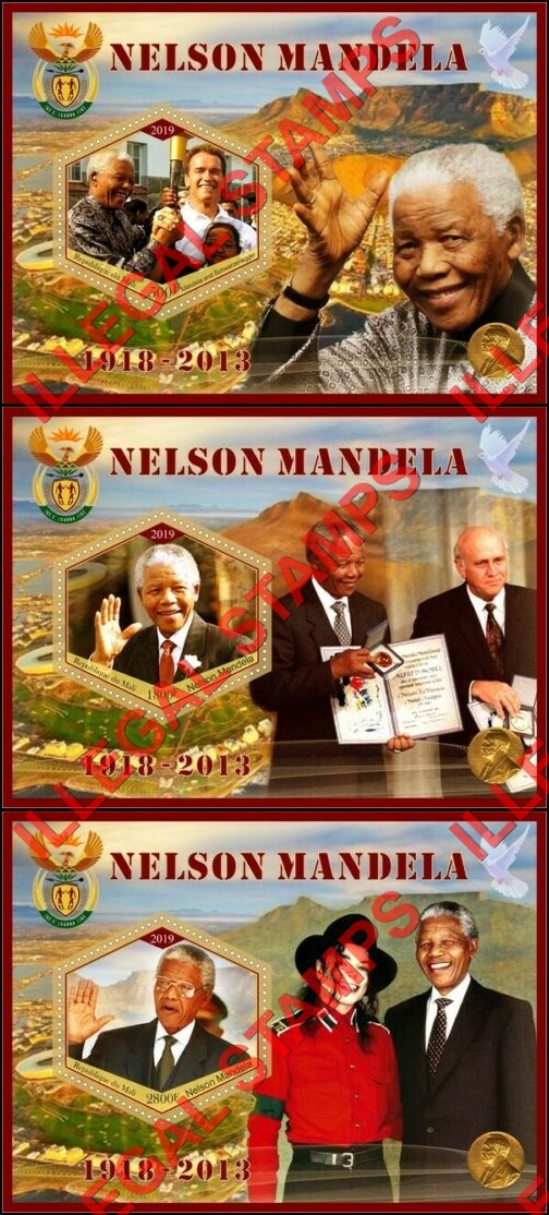 Mali 2019 Nelson Mandela Illegal Stamp Souvenir Sheets of 1 (Part 2)