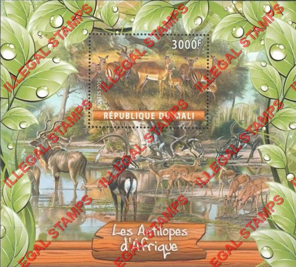 Mali 2020 Antelope Illegal Stamp Souvenir Sheet of 1