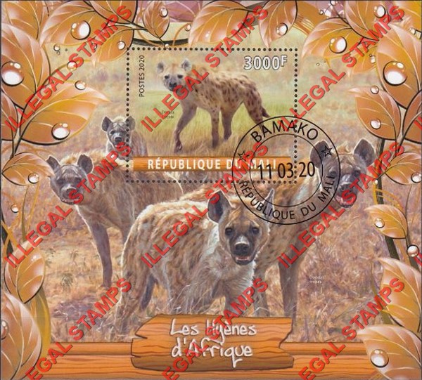 Mali 2020 Hyenas Illegal Stamp Souvenir Sheet of 1