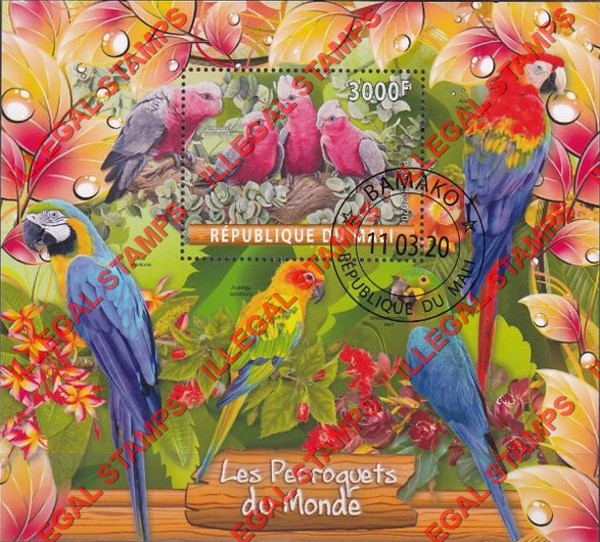 Mali 2020 Parrots Illegal Stamp Souvenir Sheet of 1