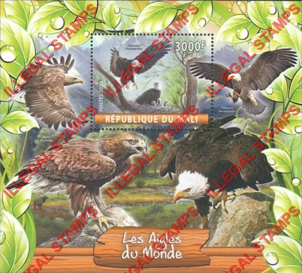 Mali 2020 Eagles Illegal Stamp Souvenir Sheet of 1
