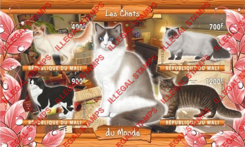Mali 2020 Cats Illegal Stamp Souvenir Sheet of 4