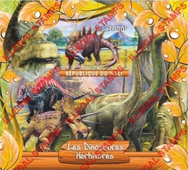 Mali 2020 Dinosaurs Herbivores Illegal Stamp Souvenir Sheet of 1