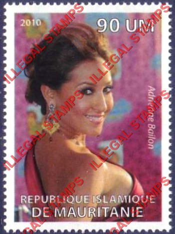 MAURITANIA 2010 Adrienne Bailon Counterfeit Illegal Stamp