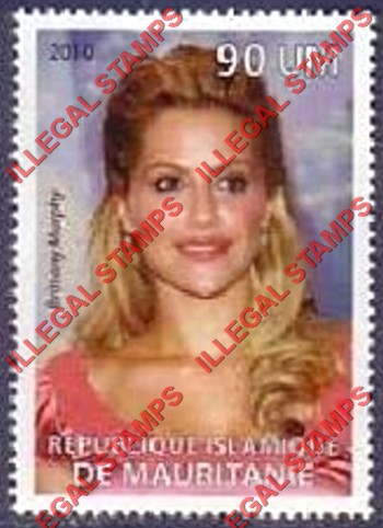 MAURITANIA 2010 Brittany Murphy Counterfeit Illegal Stamp (Stamp 2)