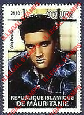 MAURITANIA 2010 Elvis Presley Counterfeit Illegal Stamp (Stamp 2)