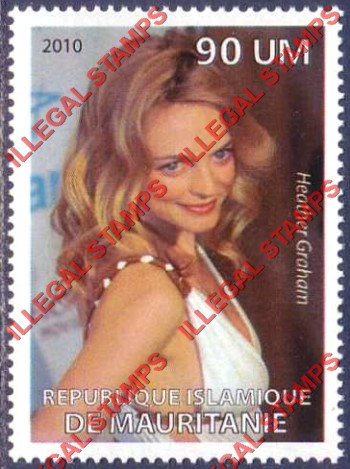 MAURITANIA 2010 Heather Graham Counterfeit Illegal Stamp
