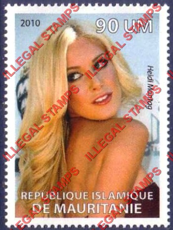 MAURITANIA 2010 Heidi Montag Counterfeit Illegal Stamp