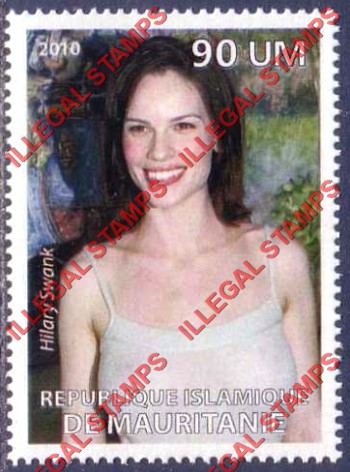 MAURITANIA 2010 Hilary Swank Counterfeit Illegal Stamp
