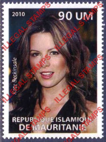 MAURITANIA 2010 Kate Beckinsale Counterfeit Illegal Stamp