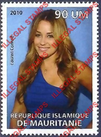 MAURITANIA 2010 Lauren Conrad Counterfeit Illegal Stamp