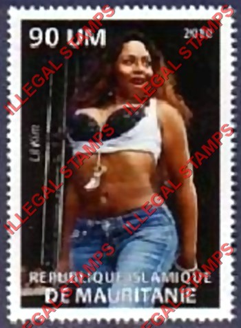 MAURITANIA 2010 Lil Kim Counterfeit Illegal Stamp (Stamp 3)