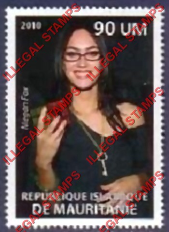 MAURITANIA 2010 Megan Fox Counterfeit Illegal Stamp (Stamp 1)