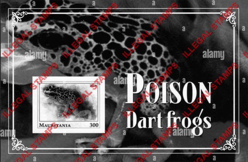 MAURITANIA 2018 Poison Dart Frogs Counterfeit Illegal Stamp Souvenir Sheet of 1