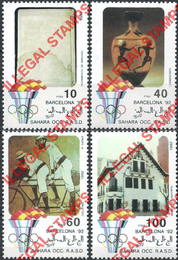 Sahara Occ. RASD 1992 Olympic Games in Barcelona Counterfeit Illegal Stamp Set of 4