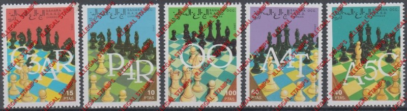 Sahara Occ. RASD 1993 Chess Counterfeit Illegal Stamp Set of 5
