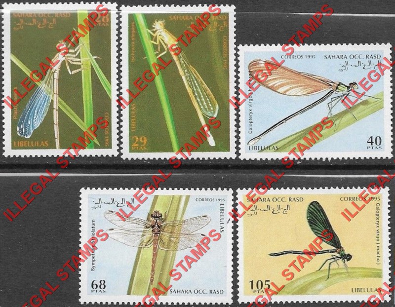 Sahara Occ. RASD 1995 Insects Counterfeit Illegal Stamp Set of 5