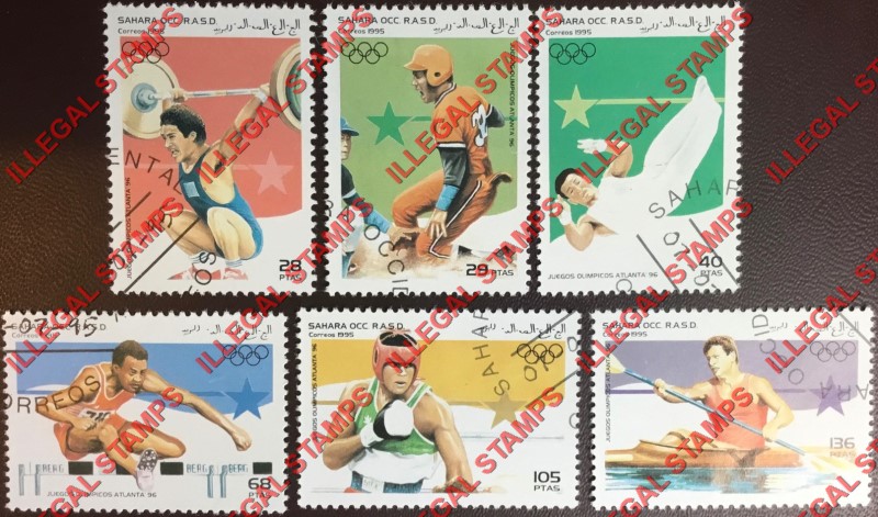 Sahara Occ. RASD 1995 Olympic Games in Atlanta in 1996 Counterfeit Illegal Stamp Set of 6