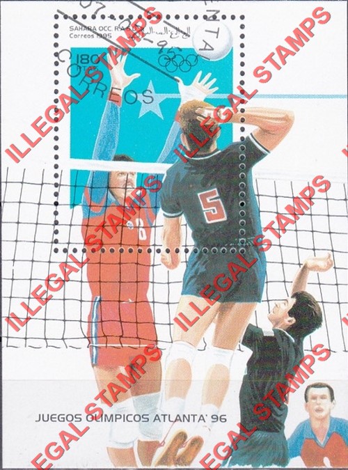 Sahara Occ. RASD 1995 Olympic Games in Atlanta in 1996 Counterfeit Illegal Stamp Souvenir Sheet of 1
