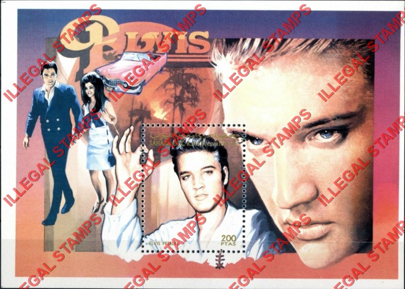 Sahara Occ. RASD 1996 Elvis Presley (Young Elvis) Counterfeit Illegal Stamp Souvenir Sheet of 1