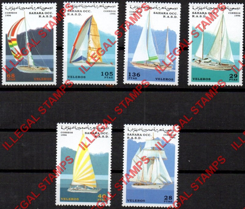 Sahara Occ. RASD 1996 Sailing Yachts Counterfeit Illegal Stamp Set of 6