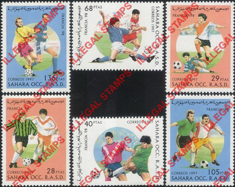 Sahara Occ. RASD 1997 Football Soccer Francia 1998 Counterfeit Illegal Stamp Set of 6