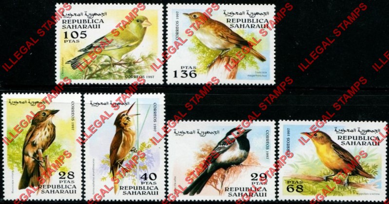 Republica Saharaui 1997 Birds Counterfeit Illegal Stamp Set of 6