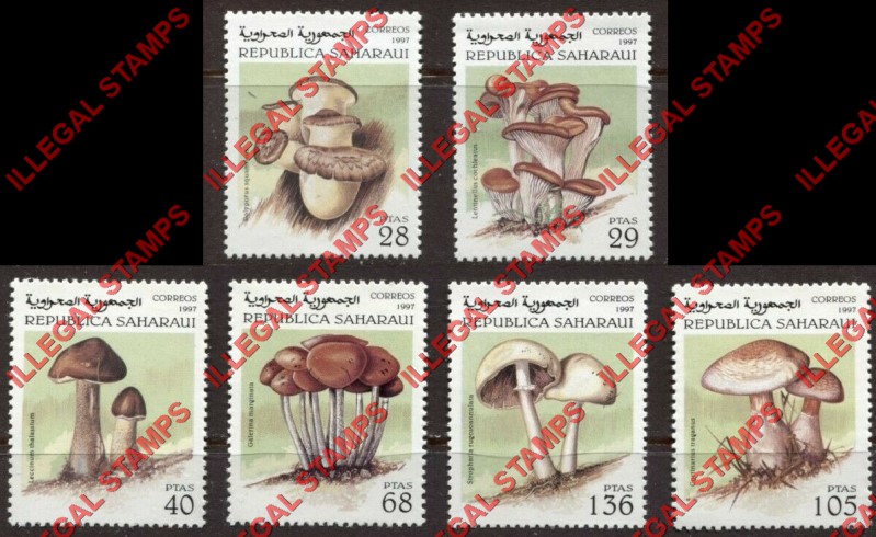 Republica Saharaui 1997 Mushrooms Counterfeit Illegal Stamp Set of 6