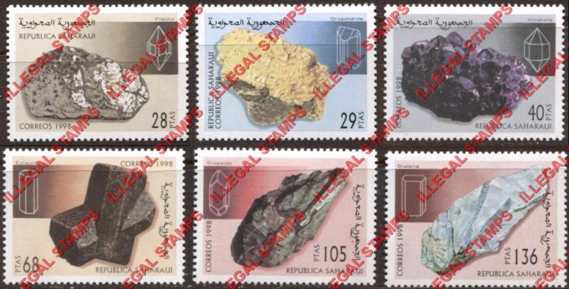 Republica Saharaui 1998 Minerals Counterfeit Illegal Stamp Set of 6