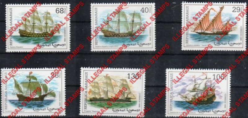 Republica Saharaui 1998 Sailing Ships Counterfeit Illegal Stamp Set of 6