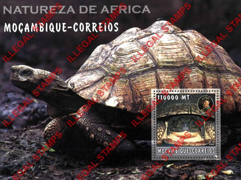  Mozambique 2002 Nature of Africa Turtles Counterfeit Illegal Stamp Souvenir Sheet of 1
