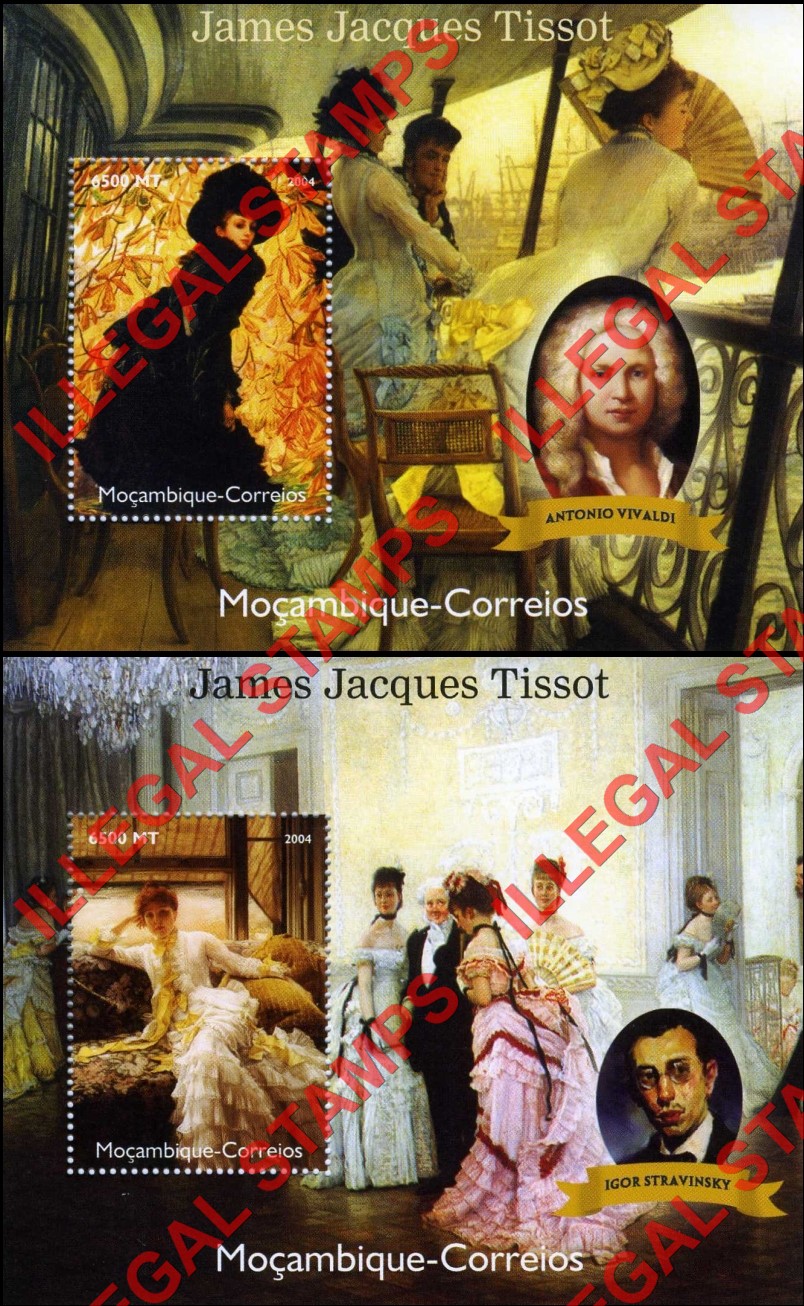  Mozambique 2004 Paintings by James Jacques Tissot Counterfeit Illegal Stamp Souvenir Sheets of 1 (Part 1)