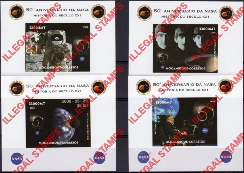  Mozambique 2008 Space NASA 50th Anniversary Counterfeit Illegal Stamp Deluxe Souvenir Sheets of 1