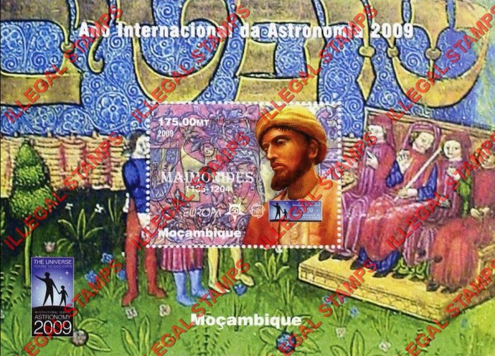  Mozambique 2009 Year of Astronomy Counterfeit Illegal Stamp Souvenir Sheet of 1