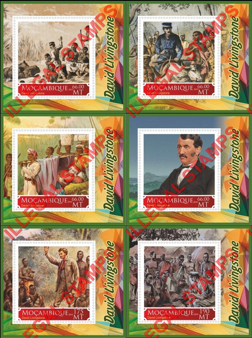  Mozambique 2019 David Livingstone Counterfeit Illegal Stamp Souvenir Sheets of 1