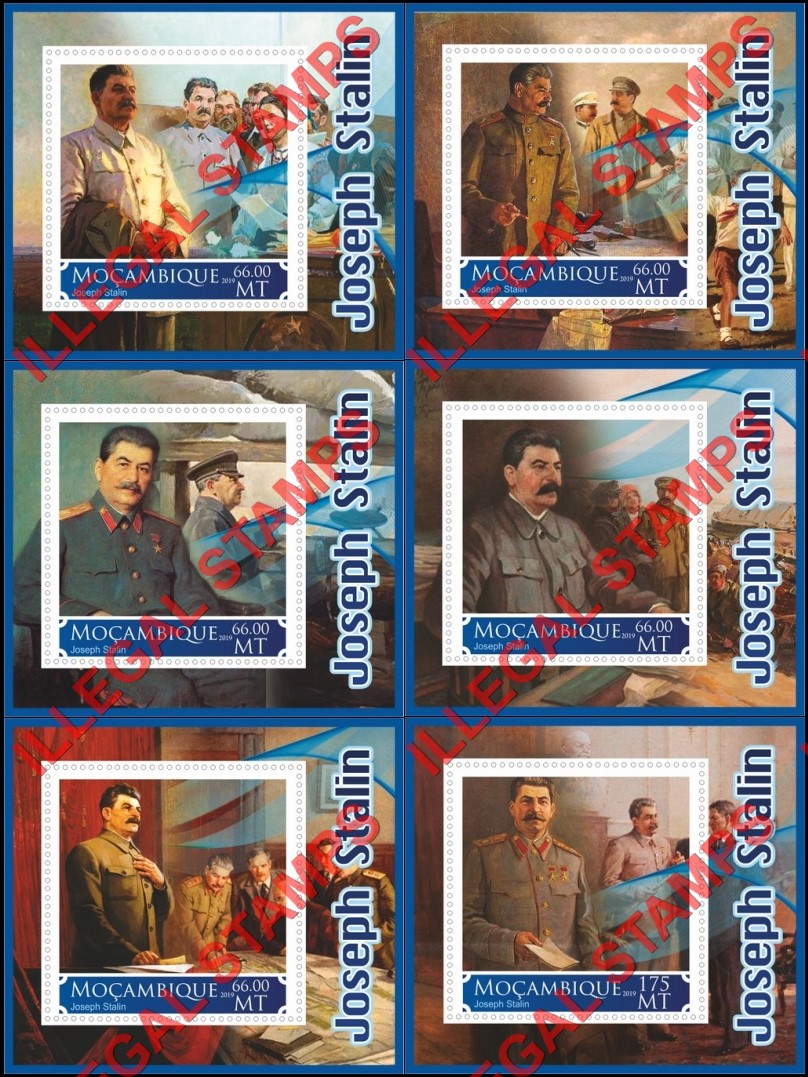 Mozambique 2019 Joseph Stalin Counterfeit Illegal Stamp Souvenir Sheets of 1