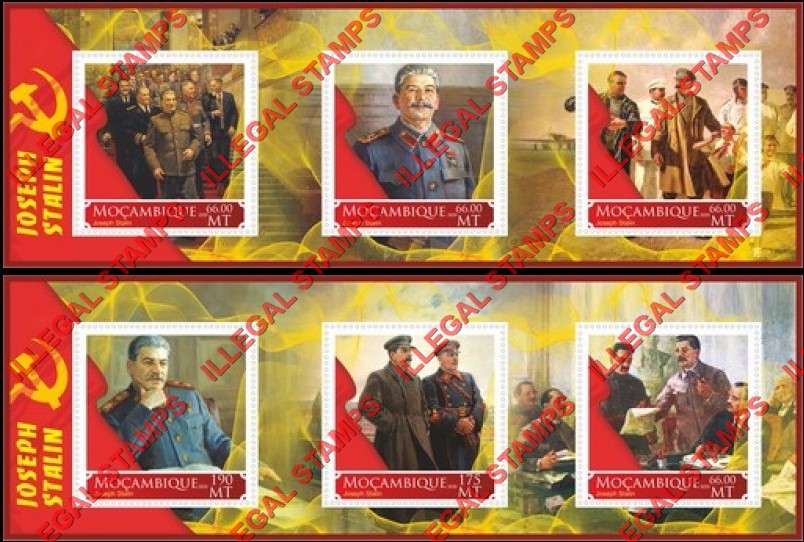  Mozambique 2020 Joseph Stalin Counterfeit Illegal Stamp Souvenir Sheets of 3