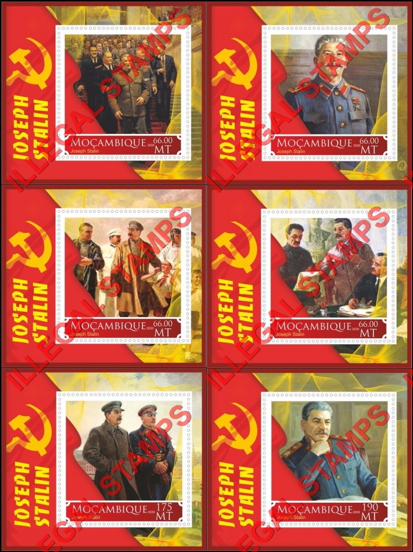  Mozambique 2020 Joseph Stalin Counterfeit Illegal Stamp Souvenir Sheets of 1