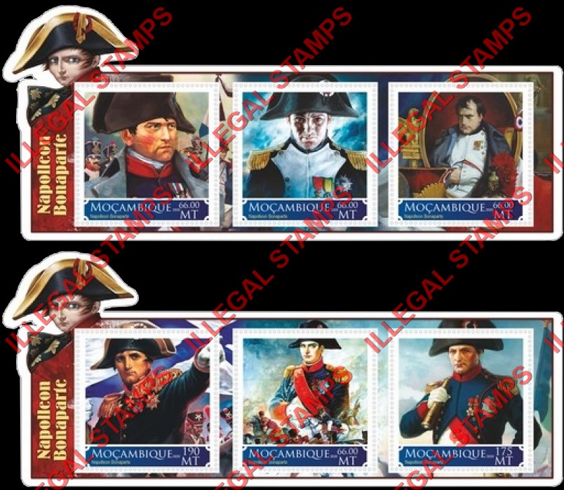  Mozambique 2020 Napoleon Bonaparte (different c) Counterfeit Illegal Stamp Souvenir Sheets of 3