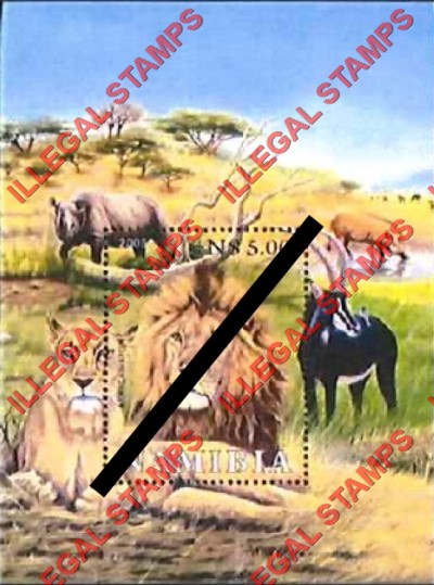 Namibia 2008 Animals African Lion Illegal Stamp Souvenir Sheet of 1