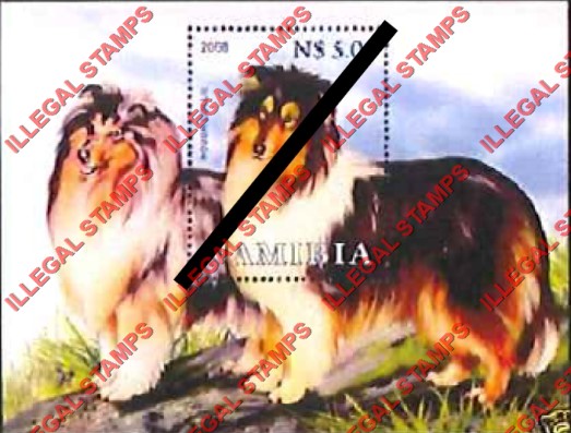 Namibia 2008 Animals Dogs Collies Illegal Stamp Souvenir Sheet of 1