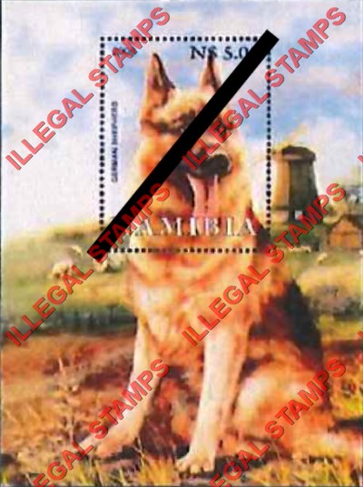 Namibia 2008 Animals Dogs German Shepherd Illegal Stamp Souvenir Sheet of 1