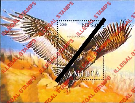 Namibia 2008 Animals Golden Eagle Illegal Stamp Souvenir Sheet of 1