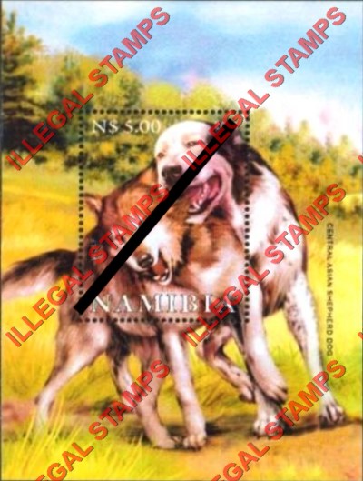 Namibia 2008 Animals Wolf and Central Asian Shepherd Dog Illegal Stamp Souvenir Sheet of 1