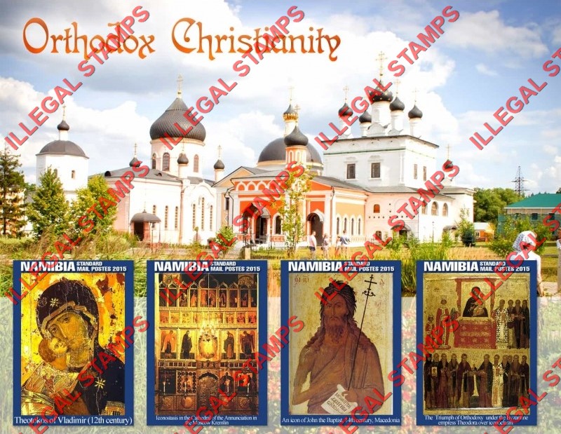 Namibia 2015 Orthodox Christianity Illegal Stamp Souvenir Sheet of 4