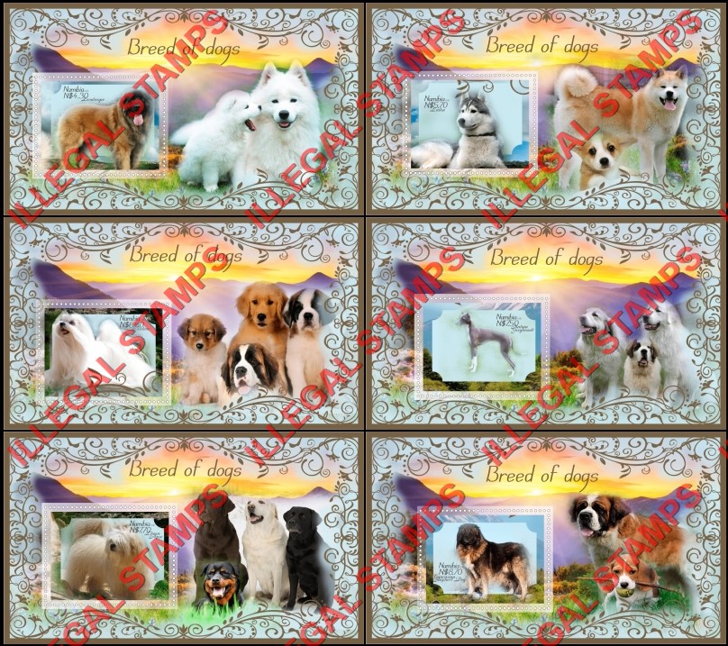 Namibia 2016 Dogs Breed of Dogs Illegal Stamp Souvenir Sheets of 1