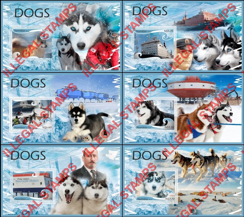 Namibia 2016 Dogs in Antarctica Illegal Stamp Souvenir Sheets of 1
