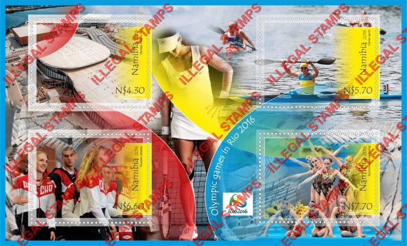 Namibia 2016 Olympic Games in Rio Illegal Stamp Souvenir Sheet of 4